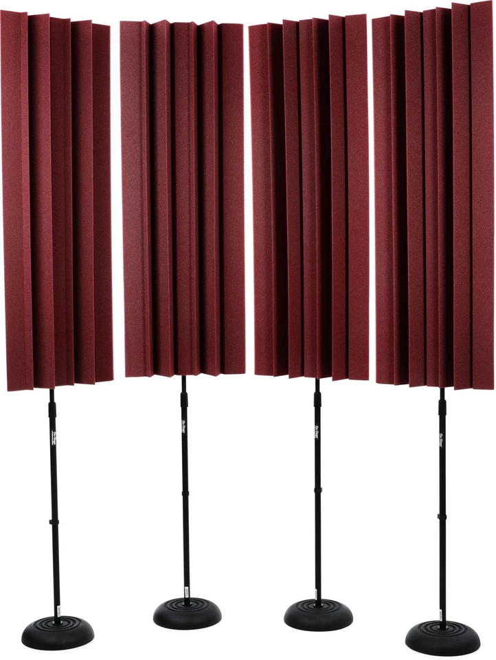 Armadilha de baixo portátil Auralex LENRD montada em suporte - Borgonha (pacote com 4) - Imagem 1 de 1