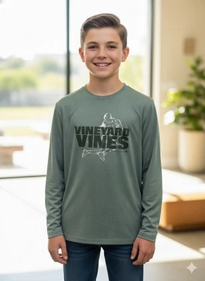 Vineyard Vines Boys M (12-14) Green Soccer Performance Long-Sleeve T-Shirt - Image 1 of 4