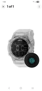 Invicta Racing Burnout Digital Men's Watch 52mm Transparent White 49041 NIB $99 - Picture 1 of 7