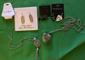 Fun Costume Jewelry Lot Liz Claiborne Necklace 3 Pair Earrings - Picture 1 of 4