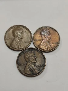 1936, 1938, and 1939 Lincoln Wheat Cent Pennies - Picture 1 of 3