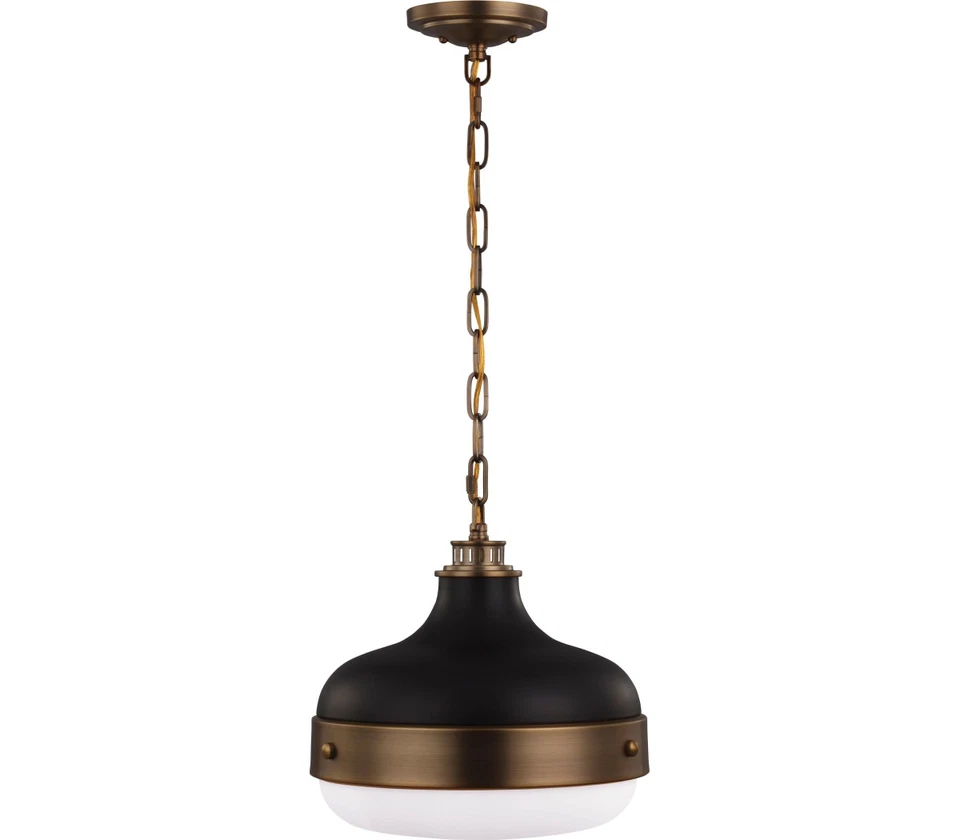 Generation Lighting Cadence Round Pendant, 2 Light, Dark Antique Brass / Black - Image 1 of 1