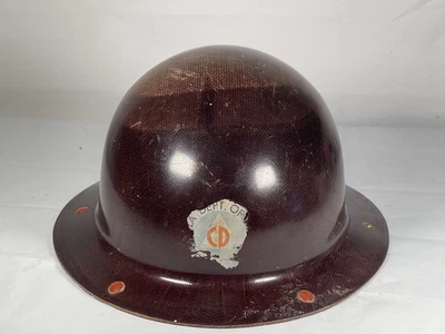 Casco duro de fibra de vidrio MSA Skullgard de colección tipo K a rayas de tigre ala completa Foto 1 de 4