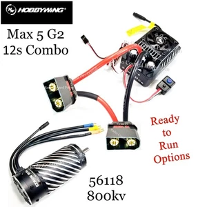 RCP-RTR Hobbywing EZRUN Max 5 G2 ESC & 56118 800kv G2 12s Motor Combo RTR Option - Picture 1 of 18