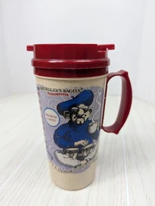 Vintage Brueggers Bagels Coffee Travel Cup Tumbler Mug w/ Lid Brown Javahh! - Picture 1 of 13