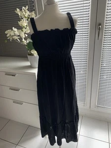 Schickes Kleid H&M Gr 38 Schwarz Gerafftes Oberteil, Träger Blogger 🌸 Zara - Bild 1 von 4