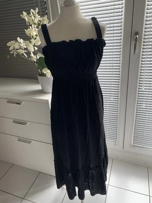 Schickes Kleid H&M Gr 38 Schwarz Gerafftes Oberteil, Träger Blogger 🌸 Zara - Bild 1 von 4