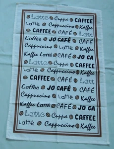 Kaffee CAFFEE LATTÈ Geschirrtuch 45 x 70 cm Küche Geschirrhandtuch Cappuccino - Picture 1 of 2