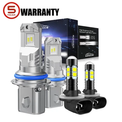 For Saturn Ion 2004-2007 LED Headlight Bulbs Ultra Bright White Light Combo Kit - Image 1 of 4