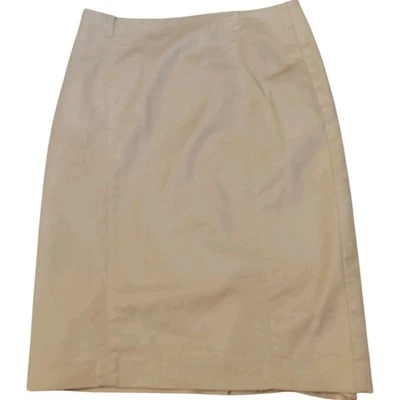 Falda lápiz Van Heusen beige forrada hasta la rodilla forrada recta talla 4 para mujer Foto 1 de 4