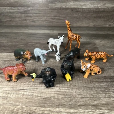 Set Of 11 Vintage Safari Jungle Figurines Toy  Cake Topper Animal 2" - Image 1 of 4