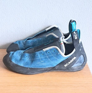 Scarpa Helix Climbing Shoes Men’s Size 14 US EU 48 Hyper Blue No Laces Suede - Picture 1 of 12