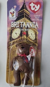 Britannia The Bear-1998 McDonald's Ty Beanie Baby With Rare Errors Tush &Tag NIB - Picture 1 of 10