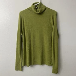 Maglione Eileen Fisher girocollo lana M minimalista Lagom Old Money verde - Foto 1 di 11