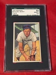 Neil Berry #219 1952 Bowman Set Break Baseball SGC 92 NM/MT+ 8,5 - Bild 1 von 2