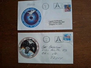 Space cover STS-94 & STS-32 Covers to Captain Ted Bronson USN from Wayne Owens - Picture 1 of 2