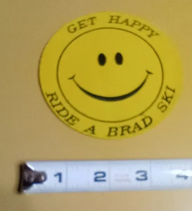 Vintage Brad Wettbewerb Wasserski Vinyl Patch Get Happy Ride A Brad Ski Skifahren - Bild 1 von 2