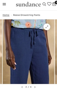 Sundance Dylan Reese Kordelzug Hose XL Navy Neu - Bild 1 von 5