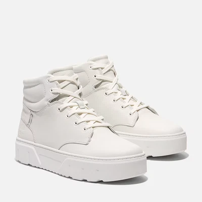 WOMEN'S TIMBERLAND *LAUREL COURT HI TOP LACE SNEAKER BOOT* WHITE SIZE 8.5 M - Image 1 of 4