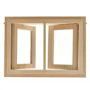 Muebles de ventana en miniatura para casa de muñecas 1:12 carcasa de madera 2 paneles hágalo usted mismo decoración del hogar - Imagen 1 de 12