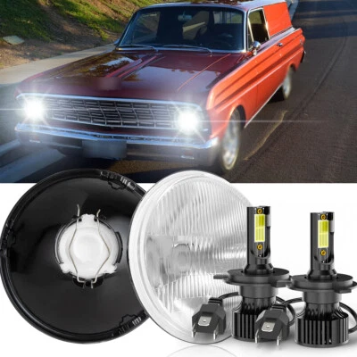 Faro LED redondo sellado haz alto/bajo para Ford Falcon sedán entrega 1961-1965 7" Foto 1 de 4