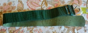 Cintura donna Carpisa vintage in vera pelle effetto rettile verde bottiglia - Foto 1 di 8