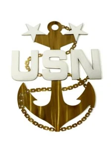 US Navy Master Chief Anker Edelstahl Wanddekor -- 19 Zoll hoch - Bild 1 von 1