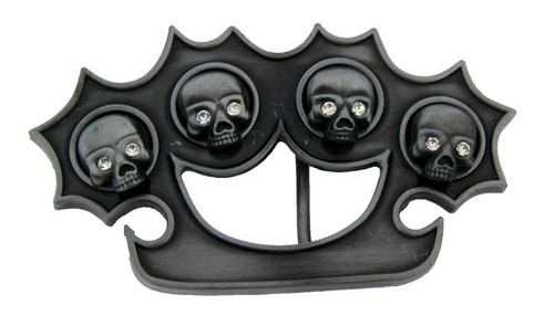 PUMA Costume Halloween Cintura Teschio Metallo Antiquato Ottone Knuckleduster Crociera