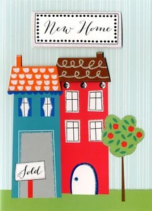 Colourful Houses New Home Greeting Card Second Nature Yours Truly Cards - Picture 1 of 1