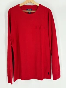 Neu mit Etikett Polo Ralph Lauren rot Thermo Nachtwäsche Pyjama Shirt Herren Größe Large - Bild 1 von 10