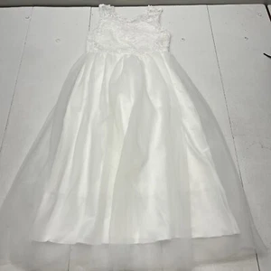 DPKM White Lace Torso Tulle Fit & Flare Dress Formal Flower Girl Kid Size 11-12 - Picture 1 of 9