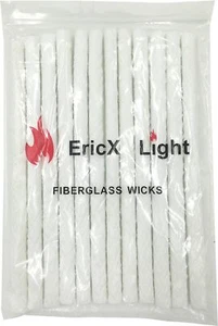 Long Life Fiberglass Replacement Wicks for Tiki Torch - 12 Piece - 0.5 by 9.85 I - Picture 1 of 7