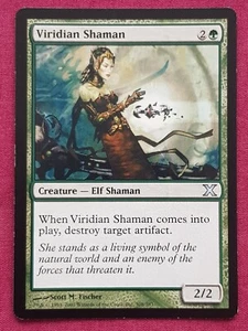 Magic The Gathering 10a EDICIÓN CHAMÁN VIRIDIANO tarjeta verde Magic The Gathering - Imagen 1 de 2