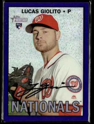 2016 Topps Heritage Purple Refractor Lucas Giolito RC Washington Nationals #514 - Image 1 of 2