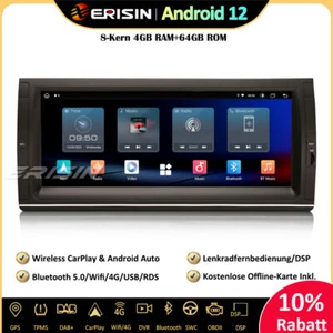 64GB 10.25" Android 12 Navi Autoradio GPS DAB+ CarPlay SWC DSP DTV 4G BMW X5 E53 - Bild 1 von 23
