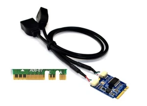 Tarjeta adaptadora M.2 Key A+E a doble USB2.0 con cable USB de 5 pines - Imagen 1 de 2