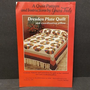 Dresden Plate Yours Truly Pattern - Applique Pattern Quilt Twin - King & Pillow - Picture 1 of 3