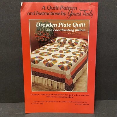 Dresden Plate Yours Truly 图案 - 贴花图案被子双 - 国王和枕头  — 第 1/3 张图片