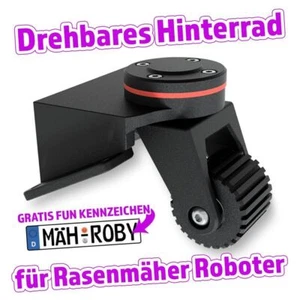 Drehbares Hinterrad | Heckrad für Gardena, Husqvarna, Automower Mähroboter s/rot - Bild 1 von 8