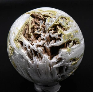 46mm Scolecite w/ Open Druzy Sphere Polished Zeolite Gemstone Mineral Ball India - Picture 1 of 5