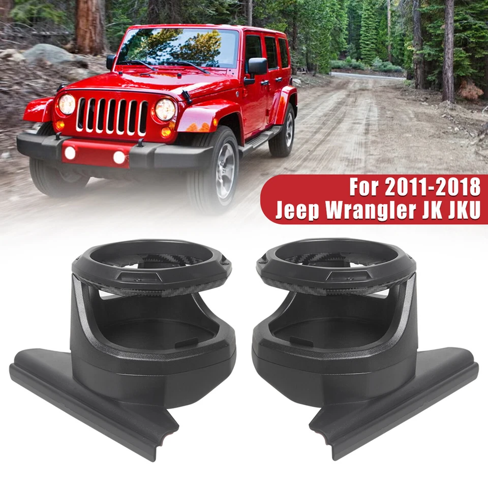 Portavasos puerta delantera derecha e izquierda para Jeep Wrangler JK JKU 11-18 - Sin perforación Foto 1 de 4