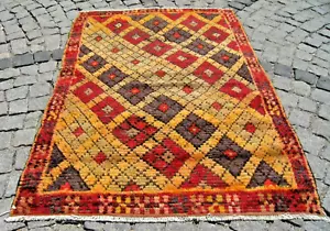 Fabulous Antique Turkish Rug 43'' x 60'' Anatolian Nomadic Hand-knotted Bed Rug - Picture 1 of 11