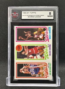 1980-81 Topps MAGIC JOHNSON Rookie JULIUS ERVING, JAN VAN BREDA KOLFF KSA 8 NMM