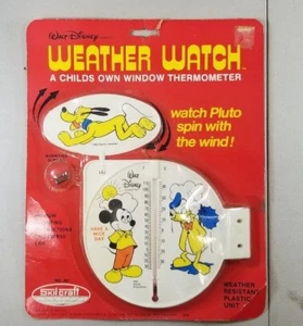 VINTAGE SEALED DISNEY WEATHER WATCH A CHILDS OWN WINDOW THEROMETER 46B - Picture 1 of 9