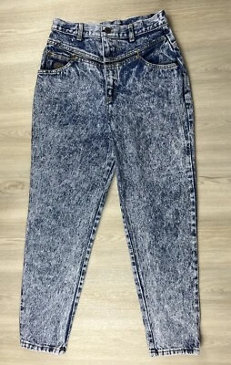 Vintage 80s Cherokee Acid Wash Womens High Waisted Mom Jeans 10P Made in USA - Image 1 of 4
