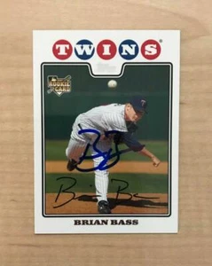 BRIAN BASS MINNESOTA TWINS SIGNED AUTOGRAPHED 2008 TOPPS CARD #417 W/COA - Picture 1 of 2