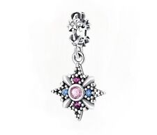 CAS S925 Sterling Silver Multicolor Star Dangle Charm Bracelets and Necklaces