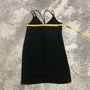 Topshop Dress Womens Size 2 Strapy Slip Party Black Mini V Neck Lightweight - Picture 1 of 10