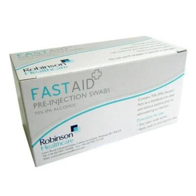 Fast Aid Pre-Injection Swabs 70% IPA Alcohol Wipes Piercing Tattoo Medical Salon - Image 1 of 4