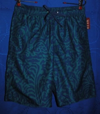 Baús de natação masculinos MERONA azul verde estampado tamanho S 28/30 novo sem etiquetas - Imagem 1 de 4